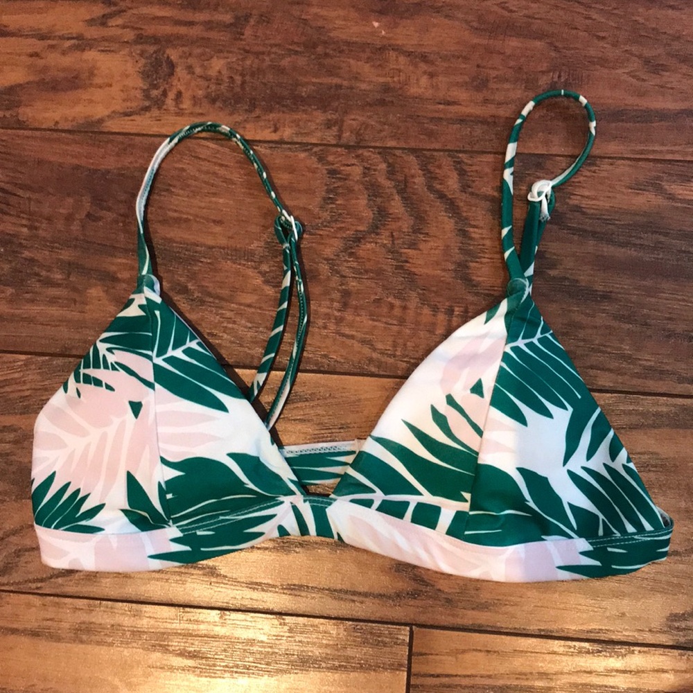 Blackbough Palm Print Triangle Bikini Top